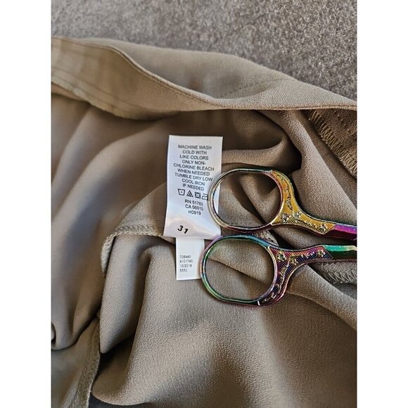 Maurices Dress Women 4X Olive Green Elastic Waist 3/4 Sleeve Pockets Office - Picture 5 of 15